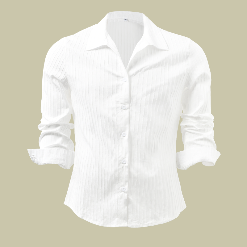 Men's Solid Colour Striped Long Sleeve Shirt