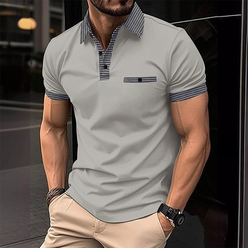 Men's Button Down Short Sleeve Polo Shirt