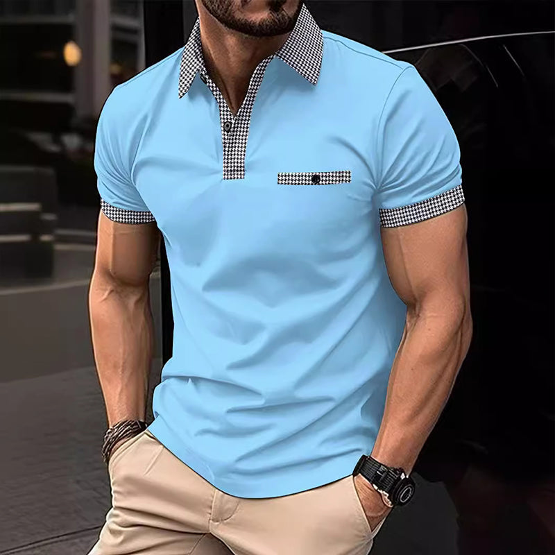 Men's Button Down Short Sleeve Polo Shirt