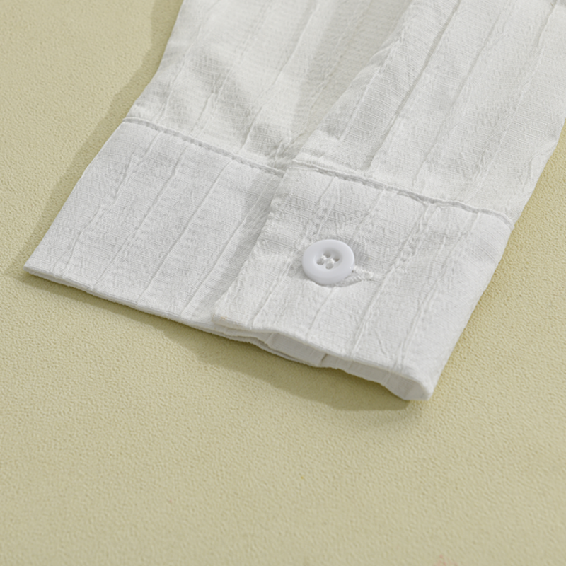 Men's Solid Colour Striped Long Sleeve Shirt
